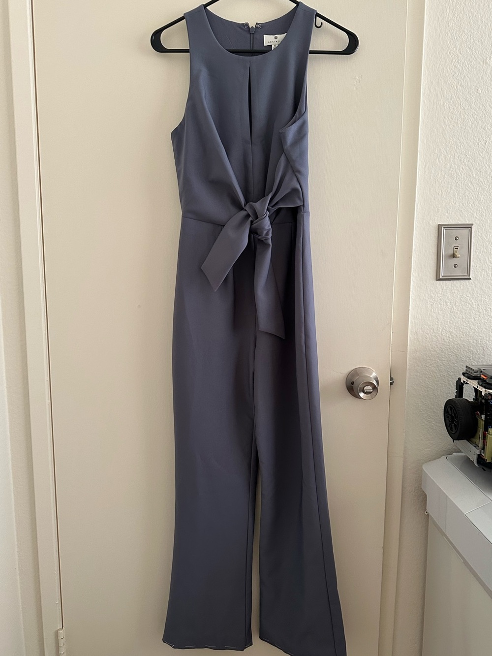 Nordstrom - Socialite - Sleeveless Slate-Gray Tie-Waist Jumpsuit